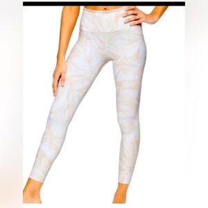 Athleta white and peach leggings high rise size XS